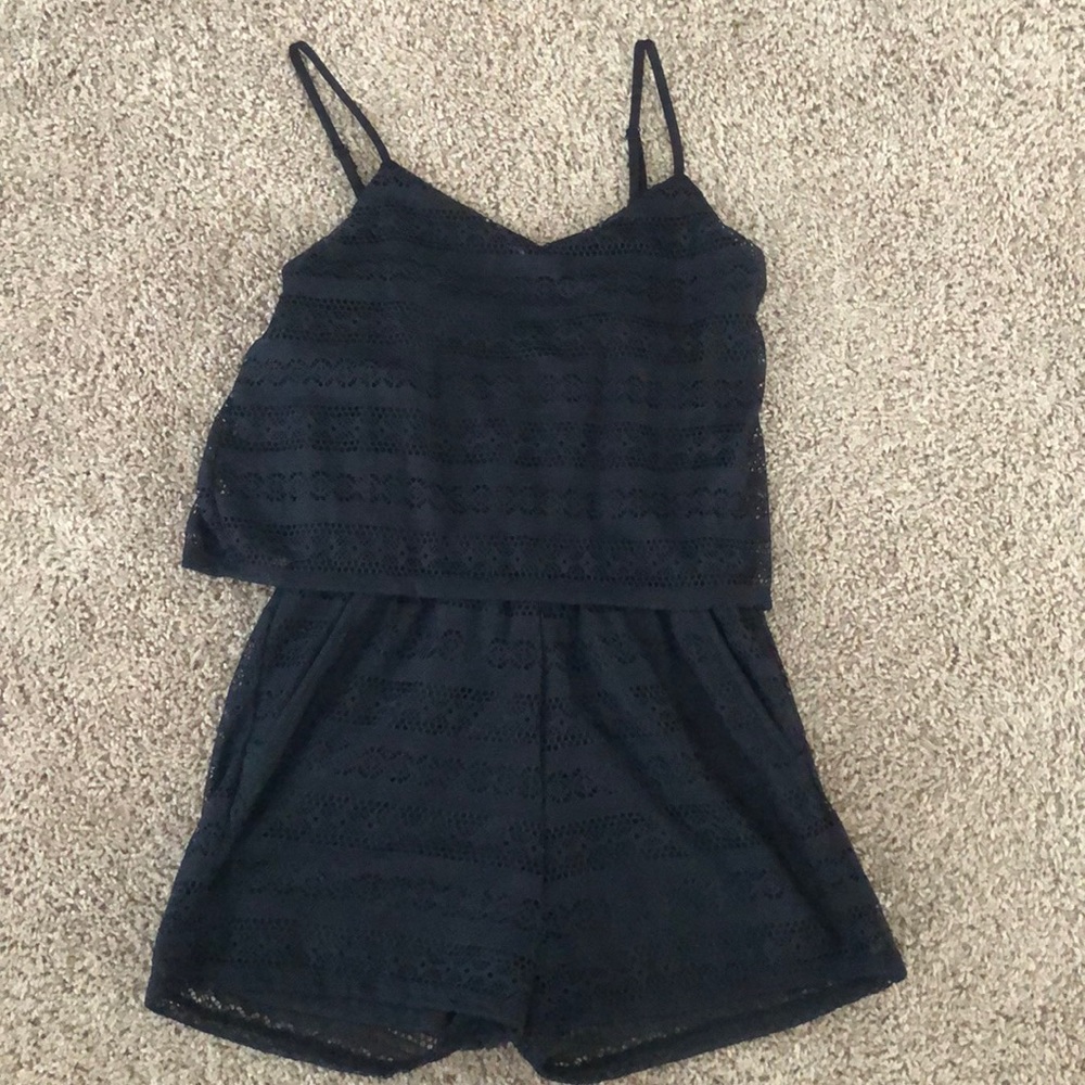 Rewind Navy Lace Romper